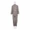 Basix Women's Linen Pajama Suit, Black White and Yellow Leaves, 504