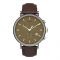 Timex Men's Fairfield Chronograph 41mm Brown Leather Strap Watch, TW2T67700