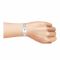Omax Women's PVD White Round Dial & Chrome Bracelet Analog Watch, FSB002I008