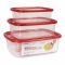 Appollo Crisper Food Container, 3-Piece Set, XL Red