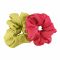 Sandeela Silk Chiffon Classic Scrunchies, Pink & Green, 03-2089