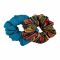 Sandeela Combo Classic Scrunchies, Turquoise & Multi, 03-2092