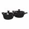 Prestige Saflon Granit Line Cook Set + Spoon Set, 11 Pieces, Black