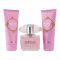Versace Bright Crystal Set EDT 90ml+Body Lotion+Shower Gel+Pouch