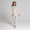 Basix Ladies Loungewear 2 Piece Set, Vanilla White Summer Refreshing Pink Flora, MS-526