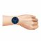 Obaku Men's Denmark Rust Gold Round Dial With Bracelet & Blue Background Chronograph Watch, V229gVLMV