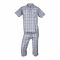 Basix Men's Yarn Dyed Cotton 2 Piece Loungewear Set Sky Blue & Black Checks, LW-808