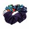 Sandeela Cotton Classic Scrunchies, Navy Blue/Neon Green, 03-01-2097, 2-Pack