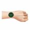 Obaku Men's Green Background With Golden Round Dial & Bracelet Chronograph Watch, V229gGEMG