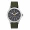 Timex Men's Chrome Round Dial With Grey Background & Textured Olive Green Strap Analog Watch, TW4B22900
