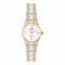 Omax Women's White Round Dial With Golden Case & Two Tone Bracelet Analog Watch, HSA078N018