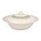 Sky Melamine Leaf-Print Bowl With Lid, Grey, Elegant Storage Bowl, Durable Design