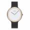 Obaku Women's White Round Dial & Black Bracelet Analog Watch, V269LXMWMB