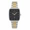 Obaku Women's Black Square Dial With Two Tone Bracelet Analog Watch, V271LDCBSF