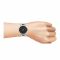 Obaku Men's Titanium-TitanLink2 Black Dial With Grey Stainless Steel Bracelet Analog Watch, V272GDTBST