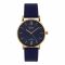 Omax Women's Quartz Navy Blue Round Dial & Texture Strap Analog Watch, HX11R44I