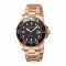 Obaku Men's Strand Denmark Black Round Dial With Rust Gold Bracelet Chronograph Watch, S727GDVBSV
