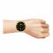 Omax Men's Yellow & Black Round Dial With Two Tone Bracelet Analog Watch, DBA653NB02