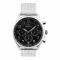 Omax Men's Black Round Dial With Chrome Bracelet Chronograph Watch, VC05P26I