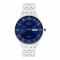 Omax Men's Navy Blue Round Dial With Chrome Bracelet Analog Watch, VG03P46I