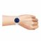 Omax Men's Navy Blue Round Dial With Chrome Bracelet Analog Watch, VG03P46I