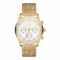 Omax Men's White Round Dial With Yellow Gold Bracelet Chronograph Watch, VC01-Gold