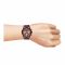 Omax Men's Round Maroon Dial & Bracelet Chronograph Watch, VC01-Brown