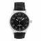 Omax Men's Premium Silver Round Case With Texture Black Strap Analog Watch, JA07P22A