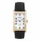 Omax Yellow Gold Sqaure Dial With Black Strap Analog Watch, CEO203