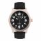 Omax Men's Round Dial With Black Texture Strap Analog Watch, JA08N22A