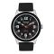 Omax Men's Round Black Dial With Plain Black Strap Analog Watch,  JA08A222A-BLK