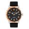 Omax Women's Rust Gold Round Dial With Plain Black Strap Analog Watch, KC05T22A