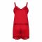 Basix Women's Camisole Set With Net Laces, Red Love You, CS-106