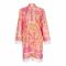 Basix Women's Lawn Multi Shades Of Pink Shirt With Net Laces & Button, LS-503