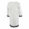 Basix Women's Embroidered Vanilla White Lawn Shirt With Black Net, LS-504