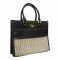 D-J Hand Bag, Black With Textured Front, 6921-3
