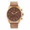 Omax Men's Rust Gold Round Dial With Brown Background & Brown Strap Chronograph Watch, VC04 Rose
