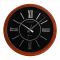 Z.A Wall Clock, Black Background With Brown Border, CS-1419-QC1