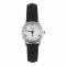 Omax Women's Chrome Round Dial With Textured Black Strap Analog Watch, 00PR0004IB13