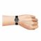 Omax Women's Chrome Round Dial With Black Strap Analog Watch, JXL05P22I