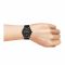Omax Women's Black Round Dial With Textured Black Strap Analog Watch, JKL03-BLK