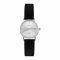 Omax Women's Chrome Round Dial With Textured Black Strap Analog Watch, HDL07P62I