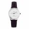 Omax Women's Chrome Round Dial With Textured Maroon Strap Analog Watch, JXL03P65I