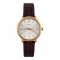 Omax Women's Golden Round Dial With Textured Maroon Strap Analog Watch, DC006R65I