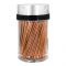 Bamboo Tooth Pick Steel Jar, 6056