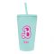 Barbie Party Double-Layer Plastic Straw Cup, Water Cup Drinking Bottle, Green, NL2203