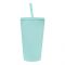 Barbie Party Double-Layer Plastic Straw Cup, Water Cup Drinking Bottle, Green, NL2203