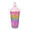Unicorn Theme BPA Free Plastic Tumbler Water Bottle With Straw & Strap, Travel Mug, Dark Pink, 500ml Capacity, WBD9100