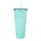 Barbie Sparkle Plastic Straw Cup With Straw, Water Cup Drinking Bottle, Sea Green, NL8807