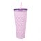 Barbie Sparkle Plastic Straw Cup With Straw, Water Cup Drinking Bottle, Purple, NL8807